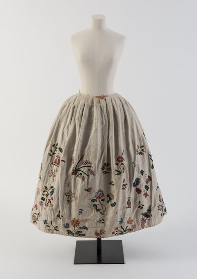 Multi-coloured wool embroidered petticoat, 1690s by Unbekannt Unbekannt